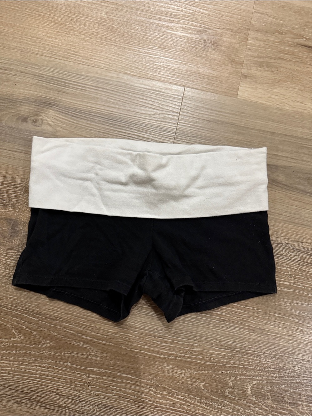 PINK Victoria's Secret Black Foldover Shorts with Rainbow LOVE PINK - Picture 3 of 3